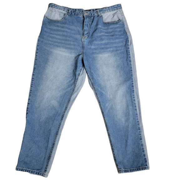 Nasty Gal Denim - Nasty Gal Jeans Size 16 2 Sides To Every Story 2-Tone Blue Denim High-Rise